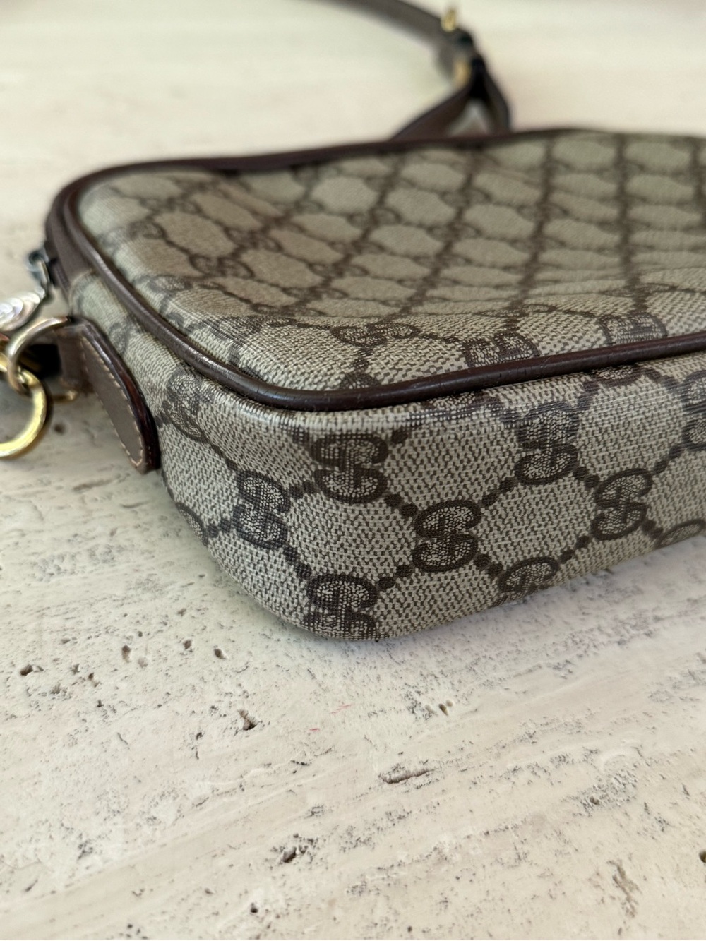 Vintage Gucci Brown Monogram Canvas Crossbody Bag - Picture 6 of 9